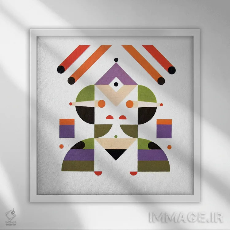 تابلو دختر انتزاعی اثر آنتونی اسکوییزاتو - نمای قابدار سفید