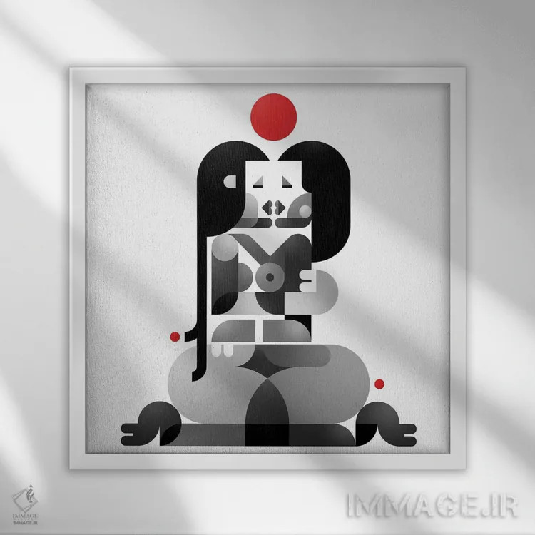 تابلو One Moon,دو دختر، یک ماه اثر آنتونی اسکوییزاتو - نمای قابدار سفید