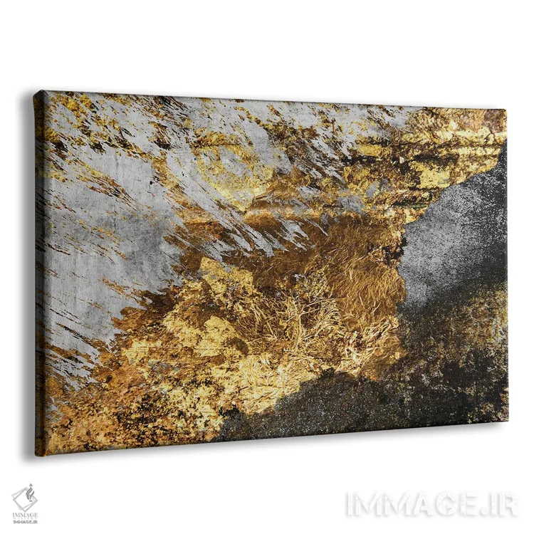 تابلو مرمر خاکستری، مشکی و طلایی اثر آرسی بسی - نمای پرسپکتیو محصول