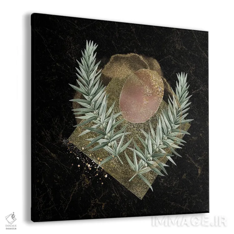 تابلو آبستره هندسی طلایی و صورتی جذاب IV اثر آرسی بسی - نمای پرسپکتیو محصول