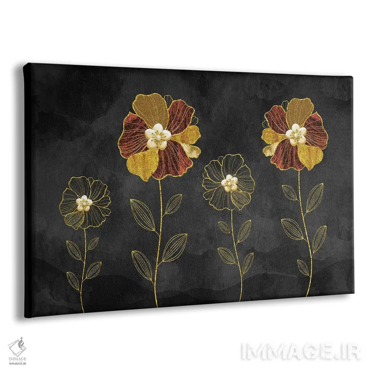 تابلو گلهای کهربایی طلایی اثر آرسی بسی - نمای پرسپکتیو محصول