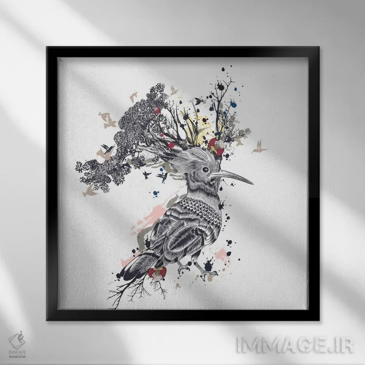 تابلو آبستره طبیعت I اثر آرسی بسی - نمای قابدار مشکی