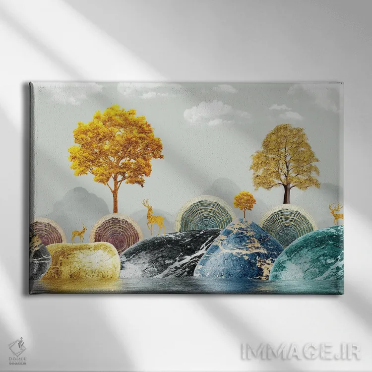 تابلو جزیره رازآلود II اثر آرسی بسی - نمای روبهرو روی دیوار