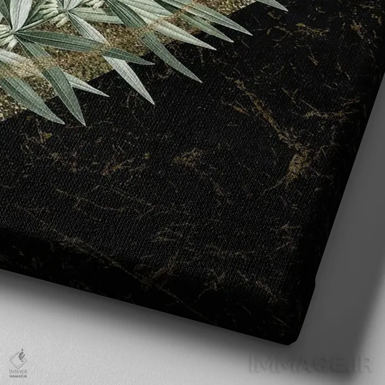 تابلو آبستره هندسی طلایی و صورتی جذاب IV اثر آرسی بسی - نمای نزدیک بافت بوم