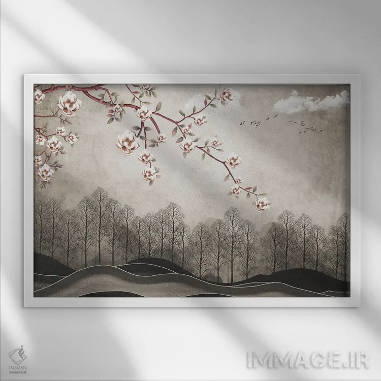 تابلو چمنزار زیبا اثر آرسی بسی - نمای قابدار سفید