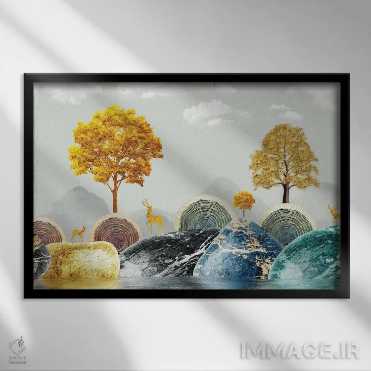 تابلو جزیره رازآلود II اثر آرسی بسی - نمای قابدار مشکی