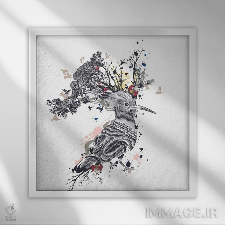 تابلو آبستره طبیعت I اثر آرسی بسی - نمای قابدار سفید