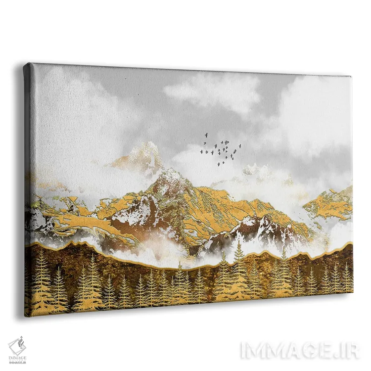 تابلو جنگل و کوههای طلایی اثر آرسی بسی - نمای پرسپکتیو محصول