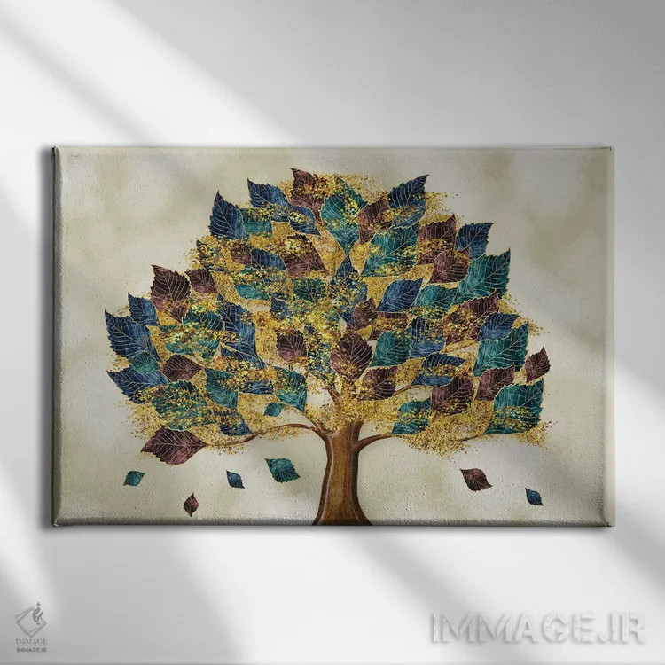 تابلو نقاشی دیواری سهبعدی درخت اثر آرسی بسی - نمای روبهرو روی دیوار