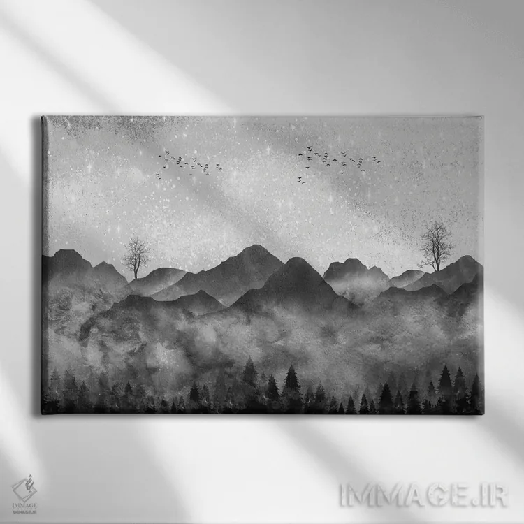 تابلو جنگل مهآلود اثر آرسی بسی - نمای روبهرو روی دیوار