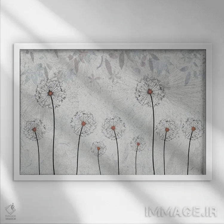 تابلو قاصدکها اثر آرسی بسی - نمای قابدار سفید