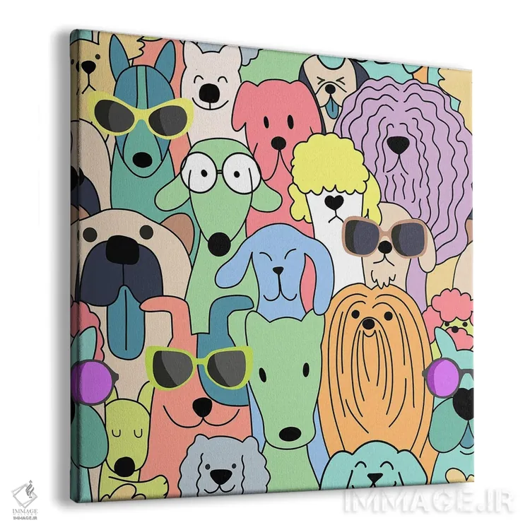 تابلو پرتره سگها اثر آرسی بسی - نمای پرسپکتیو محصول