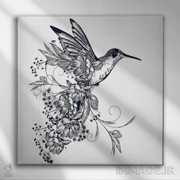 تابلو مرغ مگسخوار اثر آرسی بسی - نمای روبهرو روی دیوار