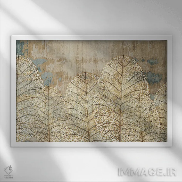تابلو برگهای روستایی اثر آرسی بسی - نمای قابدار سفید