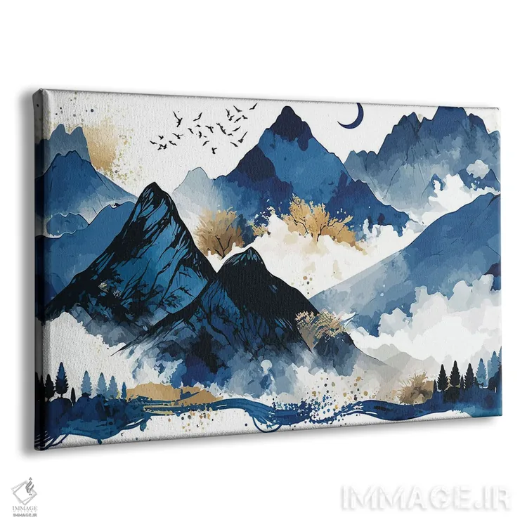 تابلو کوههای آبی اثر آرسی بسی - نمای پرسپکتیو محصول