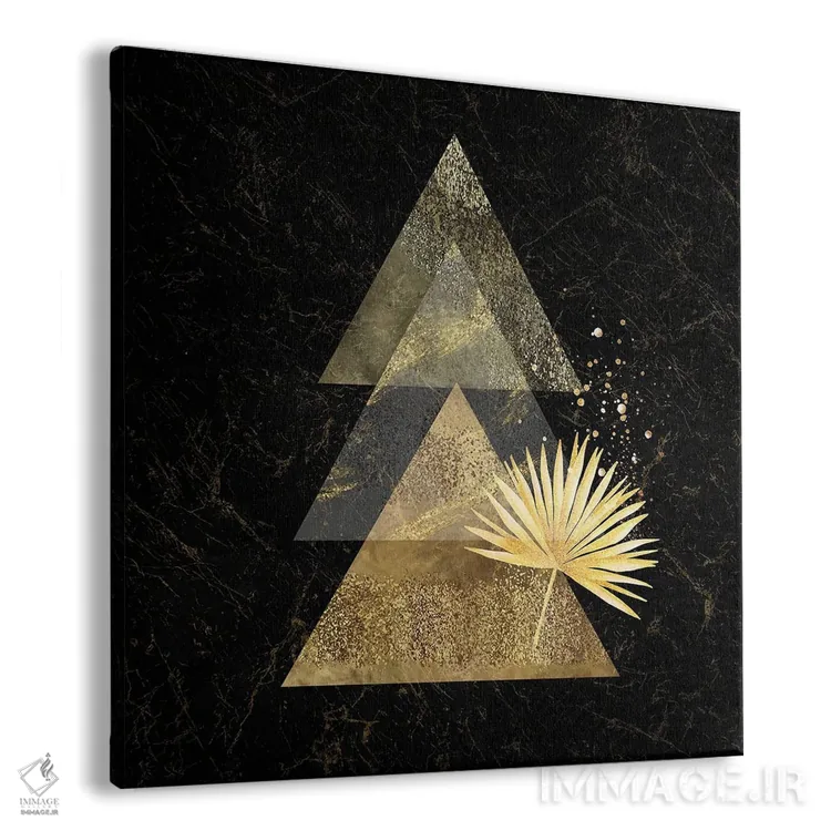 تابلو هنر مینیمال هندسی طلایی I اثر آرسی بسی - نمای پرسپکتیو محصول