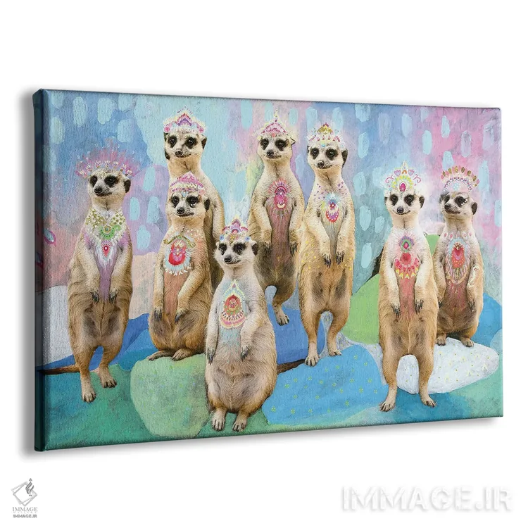 تابلو میرکاتهای کارناوال اثر امبر سامرست - نمای پرسپکتیو محصول