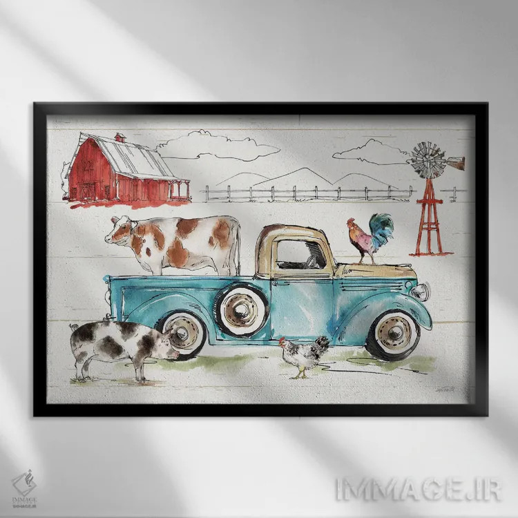 تابلو در مزرعه I (بدون متن) اثر آن تاولتی - نمای قابدار مشکی