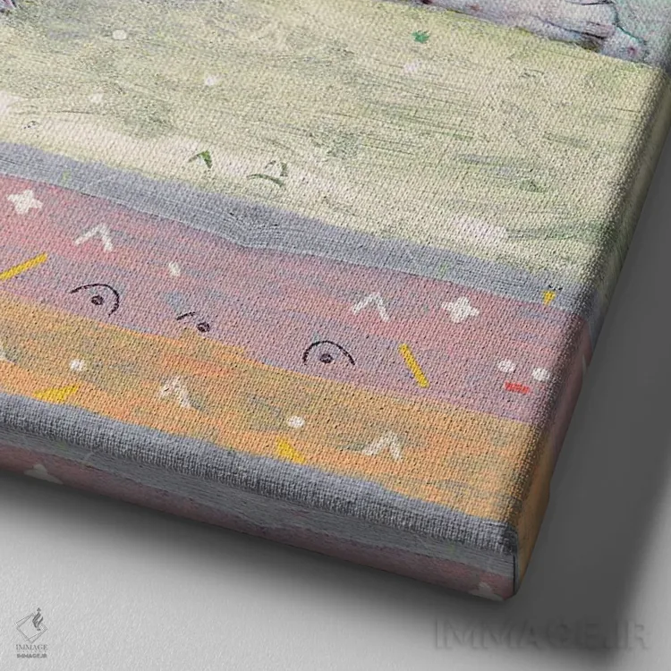 تابلو میشکا ببر سفید اثر امبر سامرست - نمای نزدیک بافت بوم