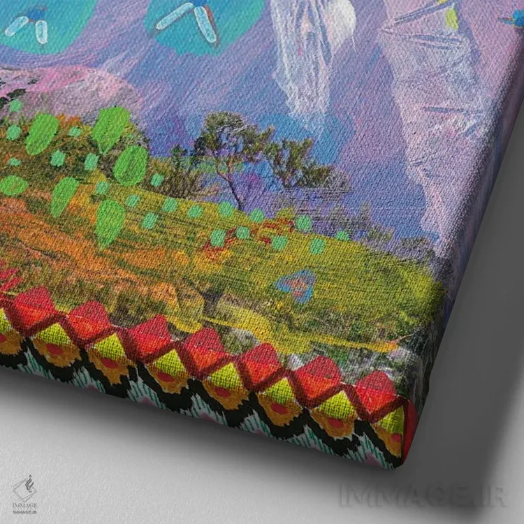 تابلو روح کویر اثر امبر سامرست - نمای نزدیک بافت بوم