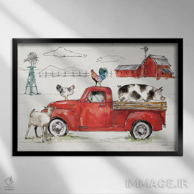 تابلو در مزرعه II (بدون متن) اثر آن تاولتی - نمای قابدار مشکی