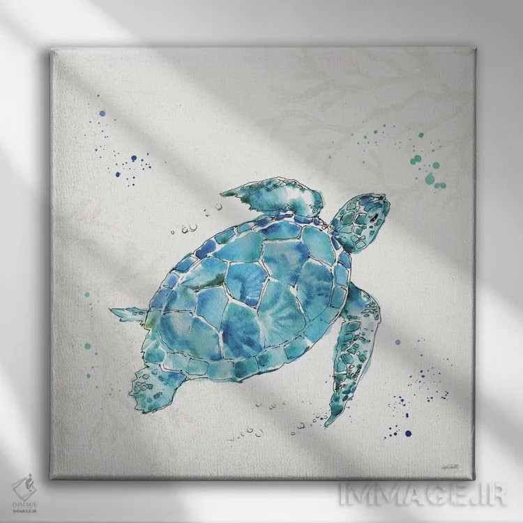 تابلو دریای عمیق IV (بدون متن) اثر آن تاولتی - نمای روبهرو روی دیوار