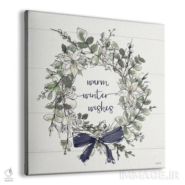 تابلو خانهٔ روستایی مدرن VII (کریسمس با روبان سرمهای) اثر آن تاولتی - نمای پرسپکتیو محصول