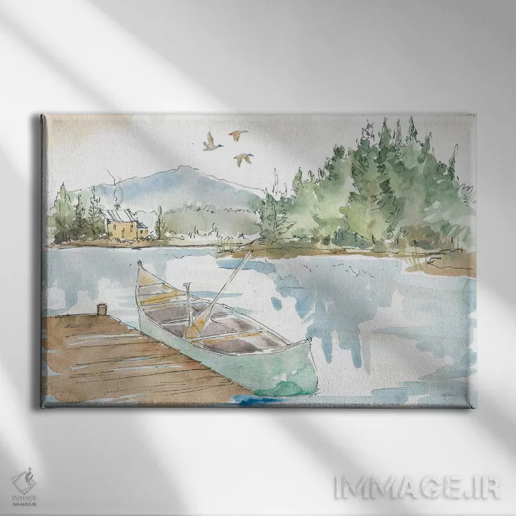 تابلو خانهٔ دریاچه I اثر آن تاولتی - نمای روبهرو روی دیوار