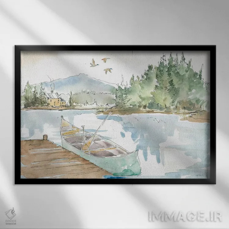 تابلو خانهٔ دریاچه I اثر آن تاولتی - نمای قابدار مشکی