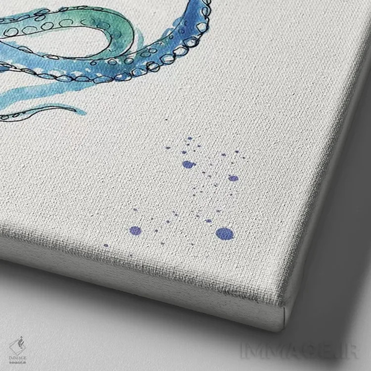 تابلو دریای عمیق II (بدون متن) اثر آن تاولتی - نمای نزدیک بافت بوم