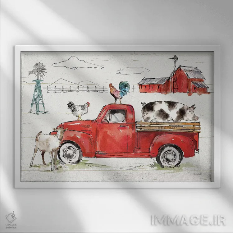 تابلو در مزرعه II (بدون متن) اثر آن تاولتی - نمای قابدار سفید