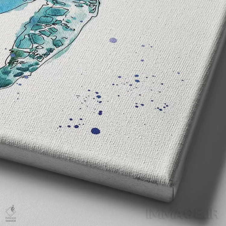 تابلو دریای عمیق IV (بدون متن) اثر آن تاولتی - نمای نزدیک بافت بوم