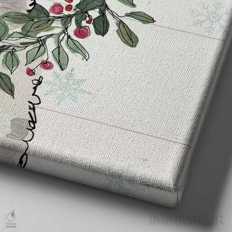 تابلو خانهٔ روستایی مدرن XIII (کریسمس) اثر آن تاولتی - نمای نزدیک بافت بوم