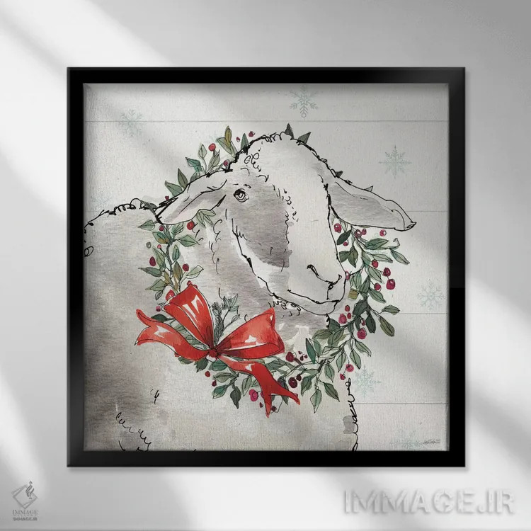 تابلو خانهٔ روستایی مدرن XIII (کریسمس) اثر آن تاولتی - نمای قابدار مشکی