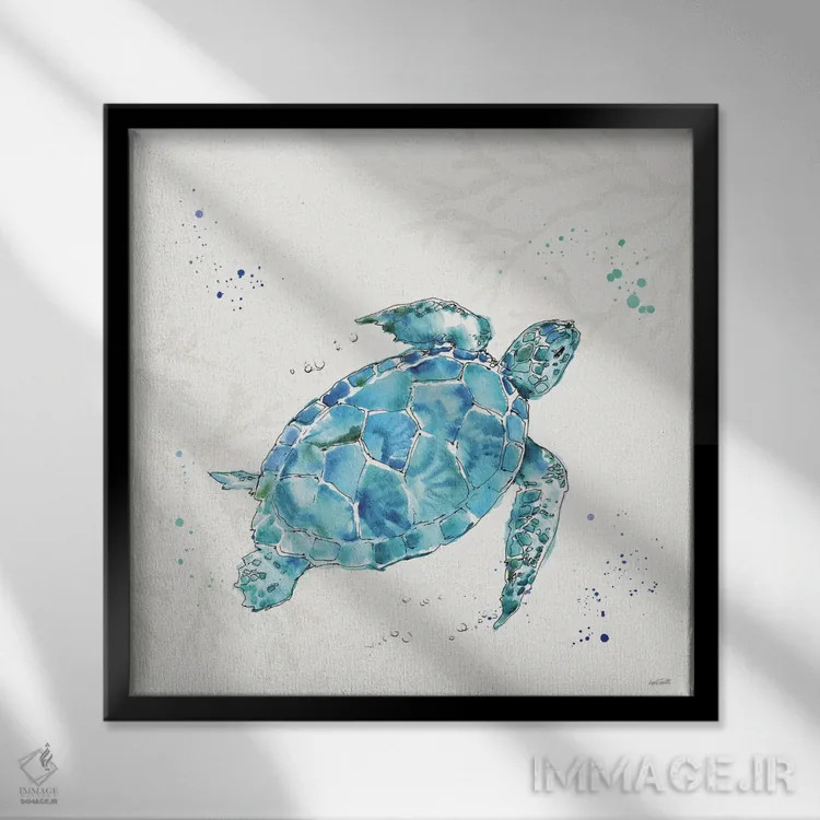 تابلو دریای عمیق IV (بدون متن) اثر آن تاولتی - نمای قابدار مشکی