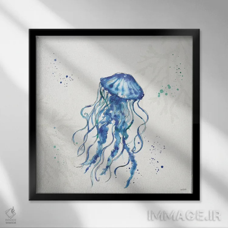 تابلو دریای عمیق V (بدون متن) اثر آن تاولتی - نمای قابدار مشکی