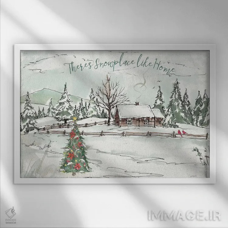 تابلو جذابیت فصلی X (سرزمین برفی) اثر آن تاولتی - نمای قابدار سفید