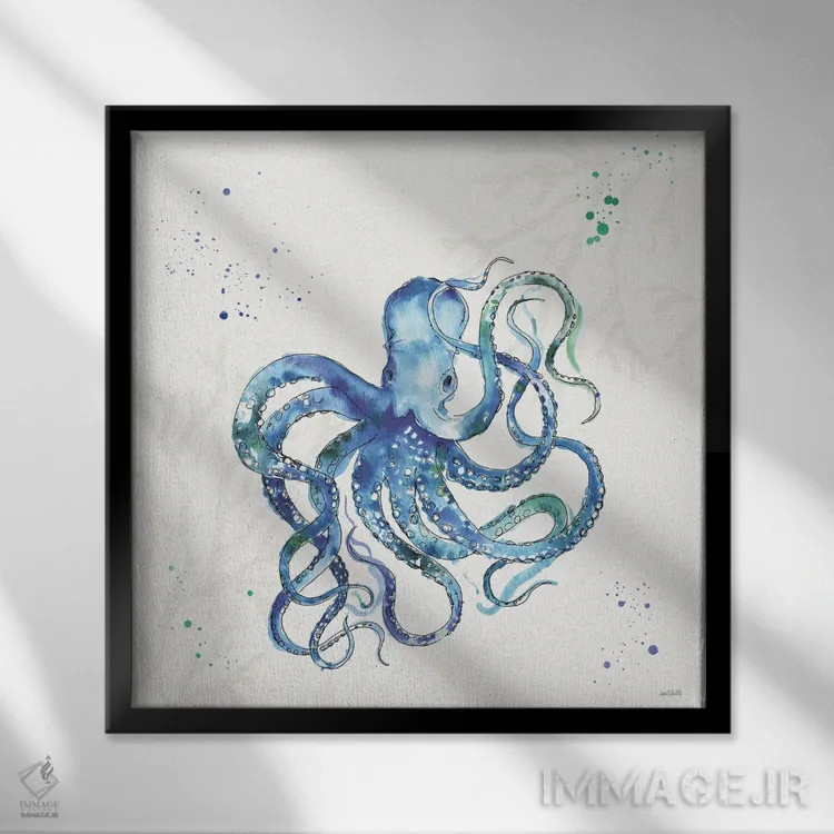 تابلو دریای عمیق II (بدون متن) اثر آن تاولتی - نمای قابدار مشکی