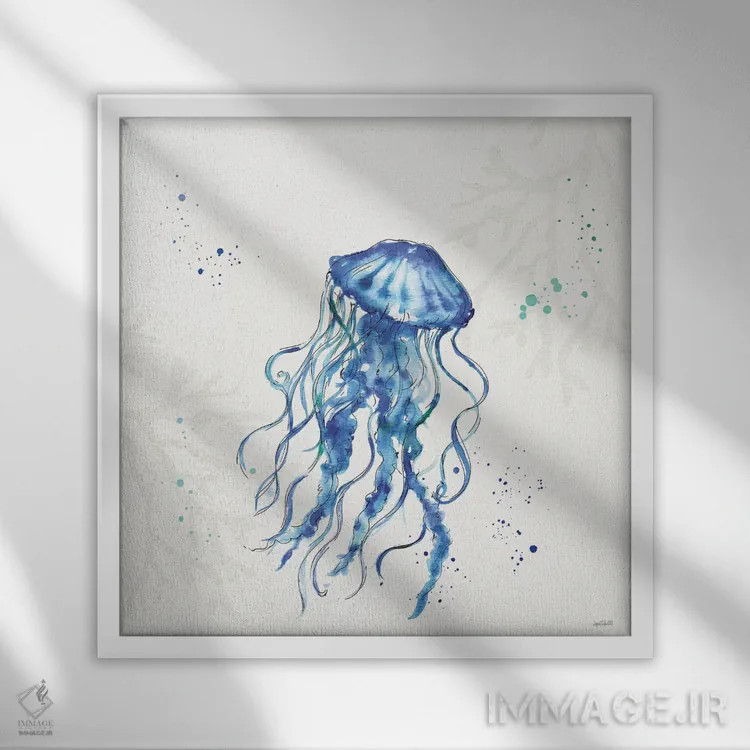 تابلو دریای عمیق V (بدون متن) اثر آن تاولتی - نمای قابدار سفید