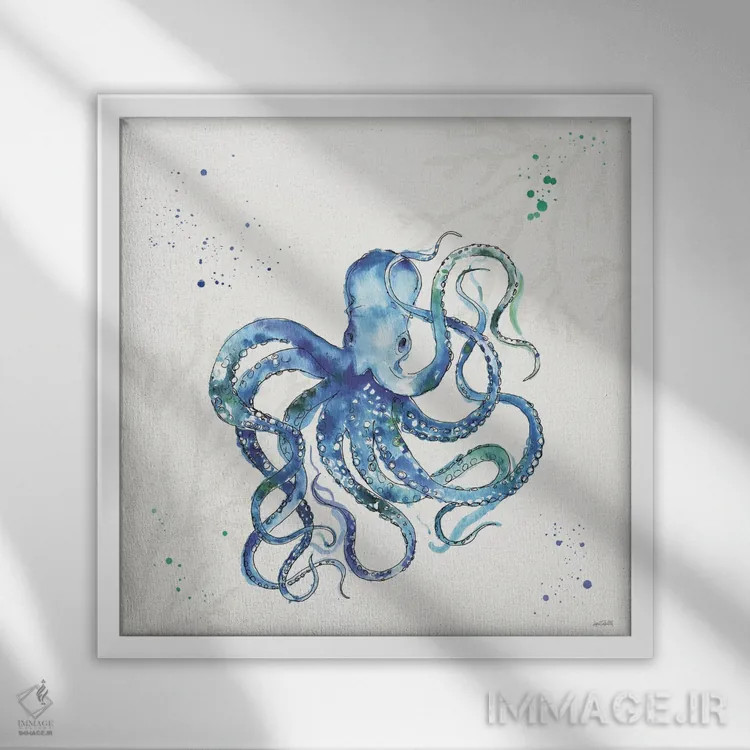 تابلو دریای عمیق II (بدون متن) اثر آن تاولتی - نمای قابدار سفید