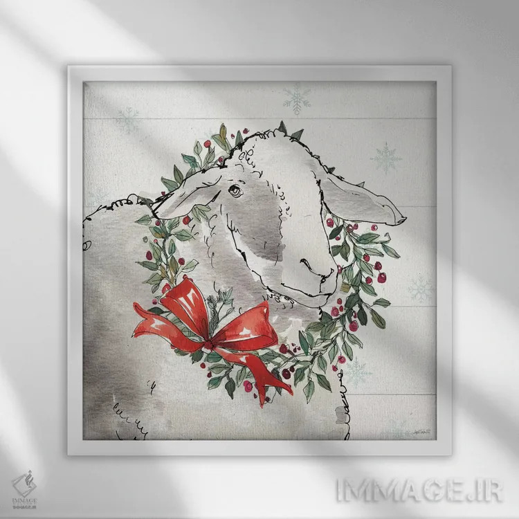 تابلو خانهٔ روستایی مدرن XIII (کریسمس) اثر آن تاولتی - نمای قابدار سفید