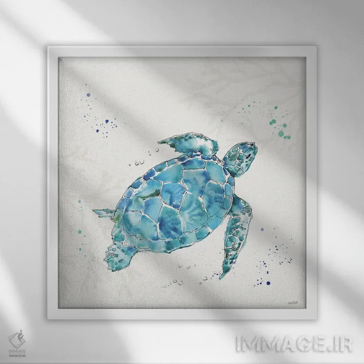 تابلو دریای عمیق IV (بدون متن) اثر آن تاولتی - نمای قابدار سفید