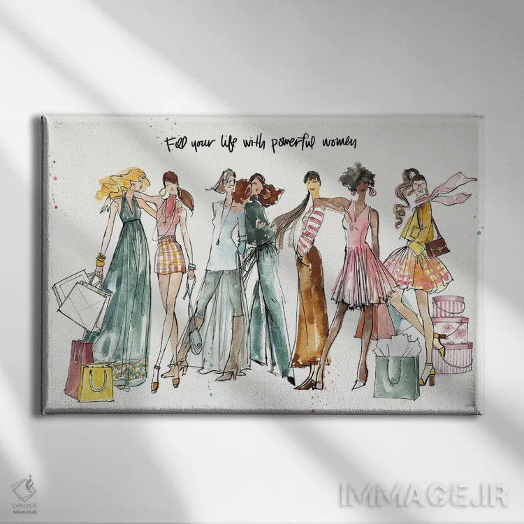 تابلو دوستان دختر I اثر آن تاولتی - نمای روبهرو روی دیوار