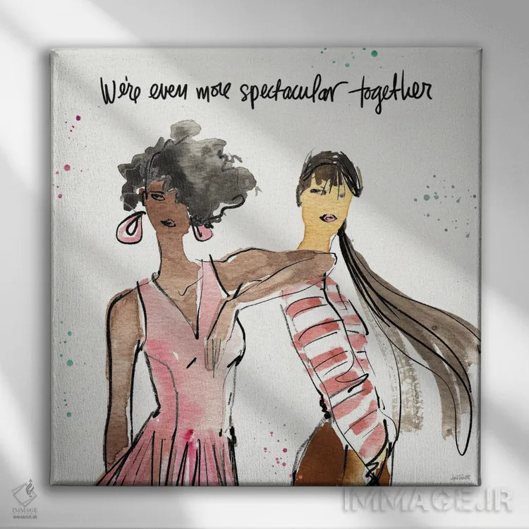 تابلو دوستان دختر IV اثر آن تاولتی - نمای روبهرو روی دیوار