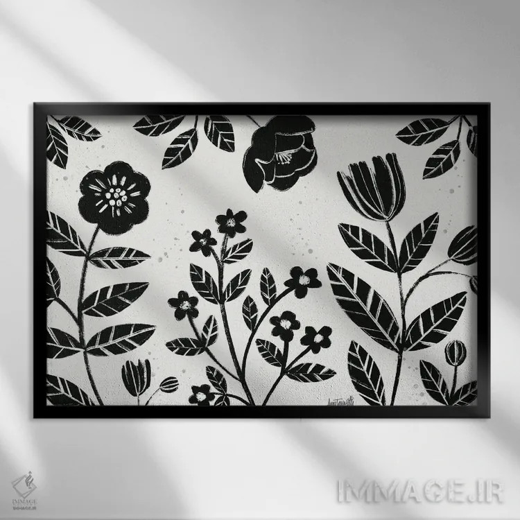 تابلو شکوفههای برجسته I اثر آن تاولتی - نمای قابدار مشکی