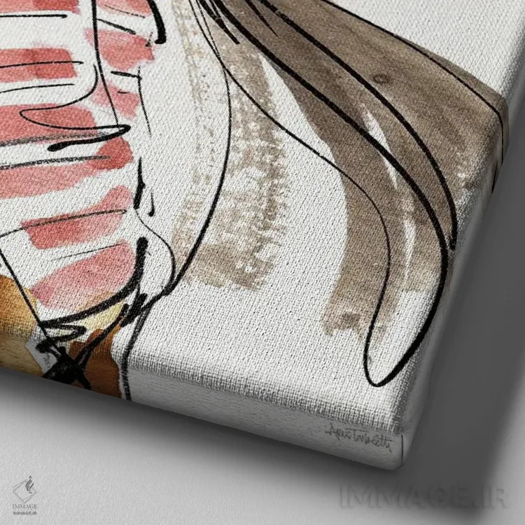 تابلو دوستان دختر IV اثر آن تاولتی - نمای نزدیک بافت بوم