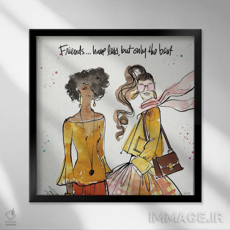 تابلو دوستان دختر V اثر آن تاولتی - نمای قابدار مشکی