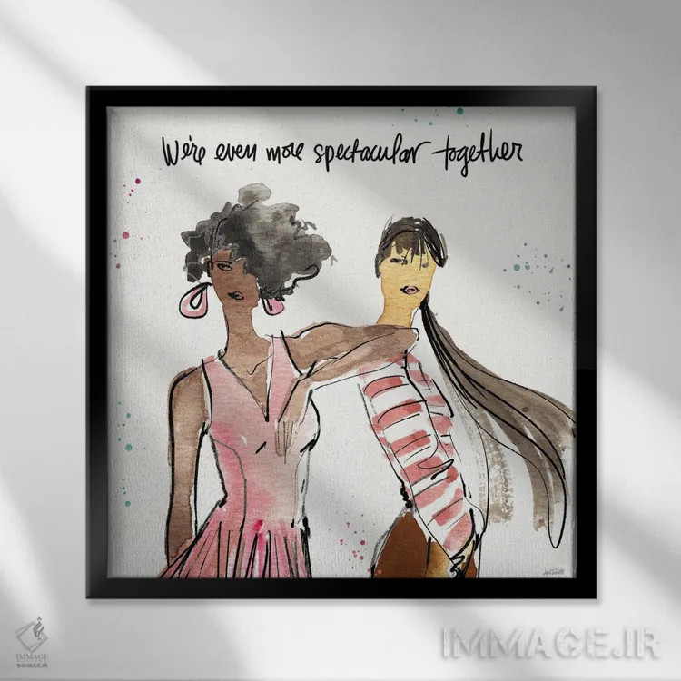 تابلو دوستان دختر IV اثر آن تاولتی - نمای قابدار مشکی