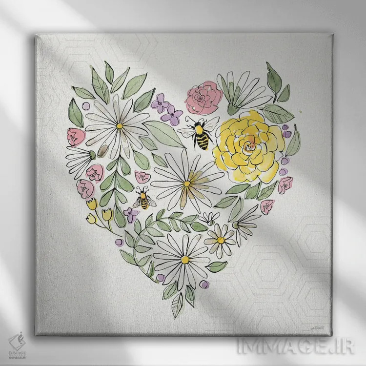تابلو شکوفههای زنبور عسل XI (بدون متن) اثر آن تاولتی - نمای روبهرو روی دیوار