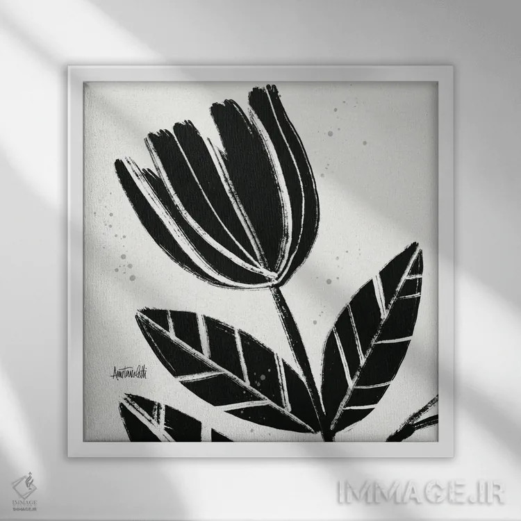 تابلو شکوفههای برجسته IX اثر آن تاولتی - نمای قابدار سفید